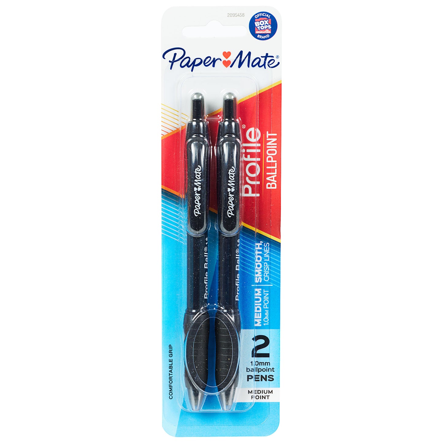 Papermate Profile 1.0mm Ballpoint Pen 2pk Black