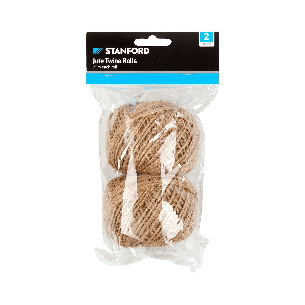 Stanford Twine Jute Roll 75m 2pk