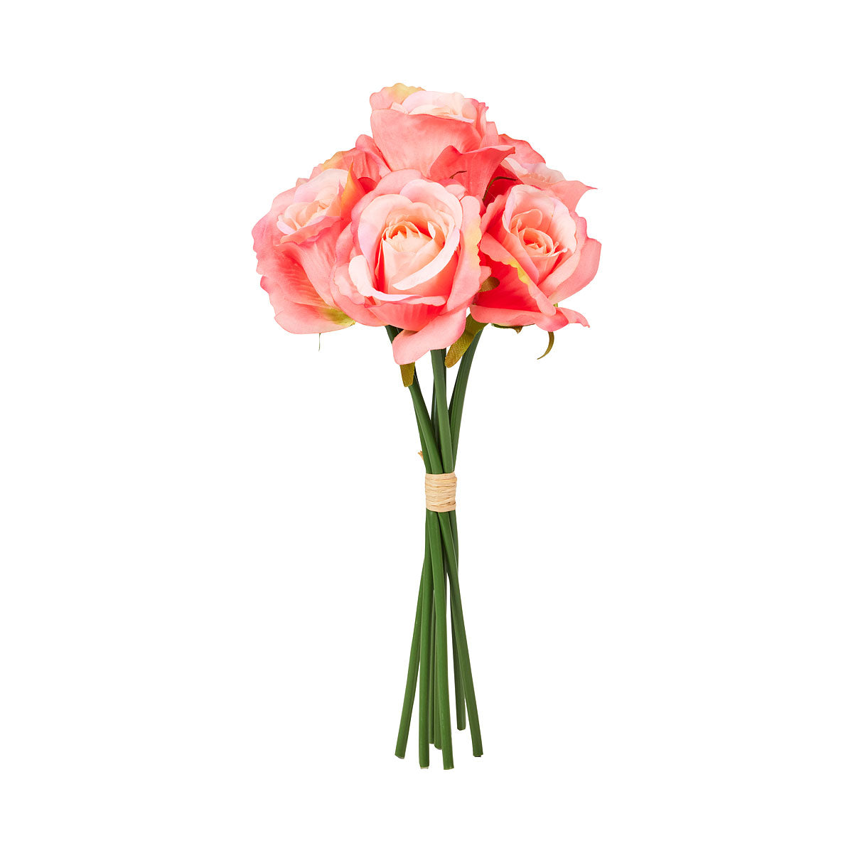 Faux Rose Bunch Peach/Red/Pale Pink