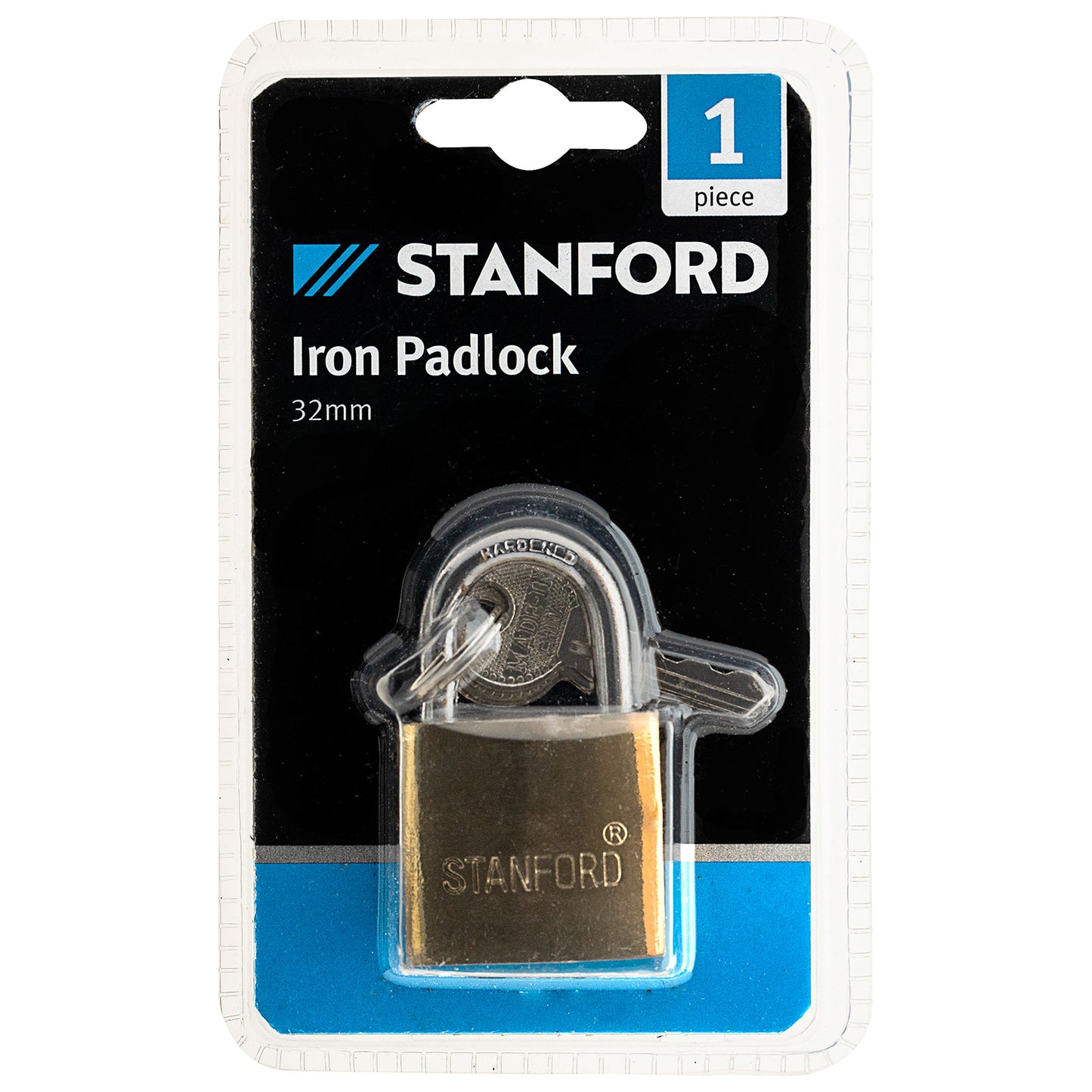 Stanford Padlock Iron with Brass Coating 32mm