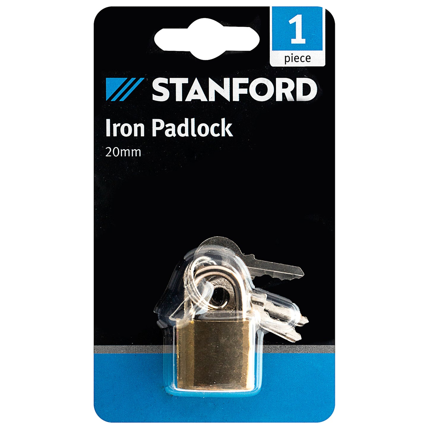 Stanford Padlock Iron with Brass Coating 20mm