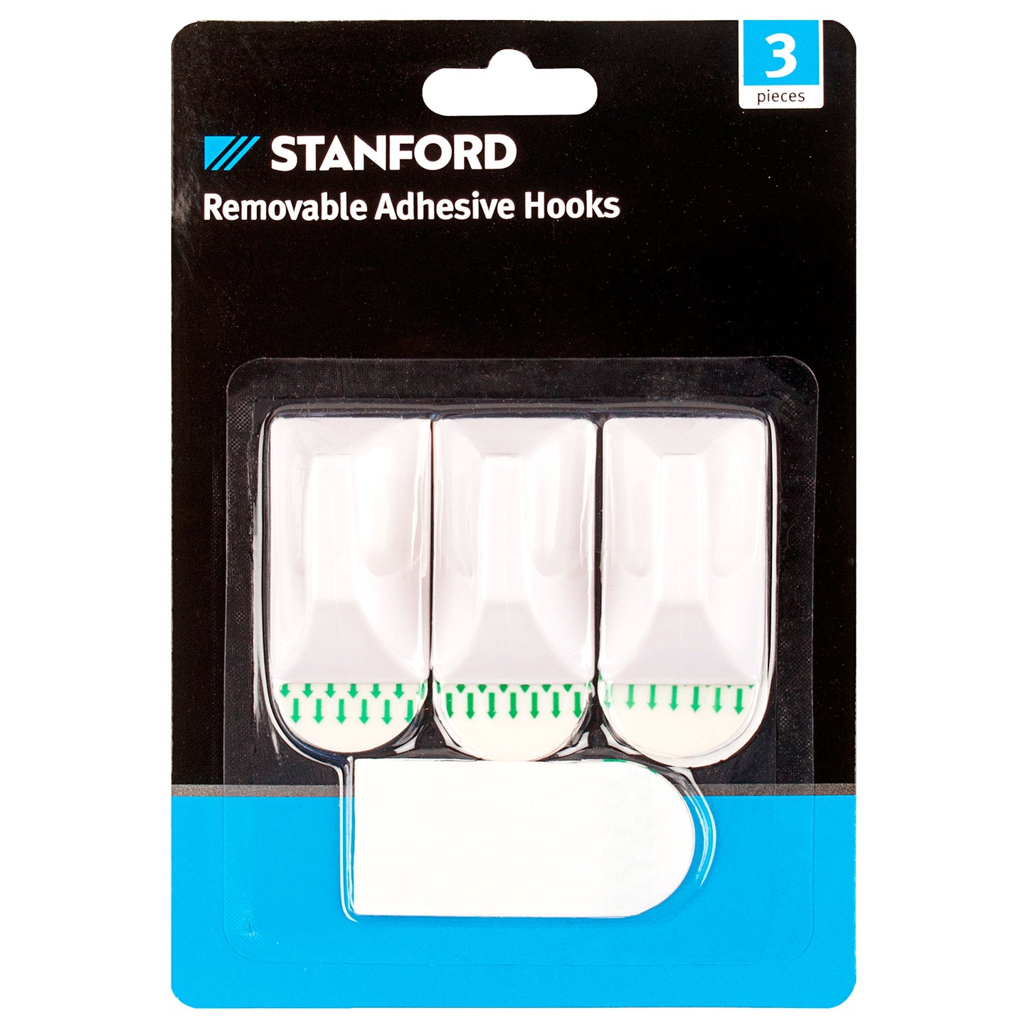 Stanford Removable Adhesive Hooks Medium 3pk