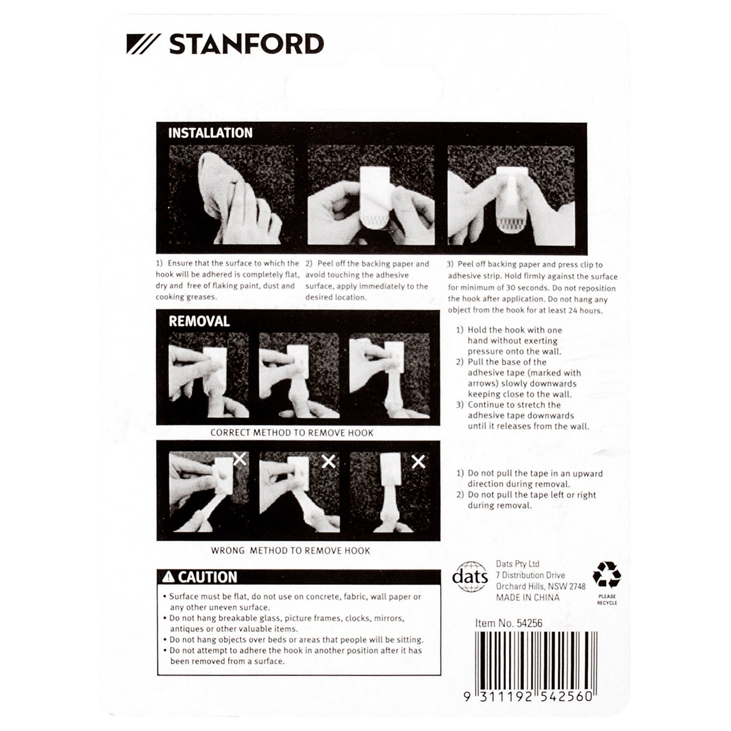 Stanford Removable Adhesive Wire Clips 12pk