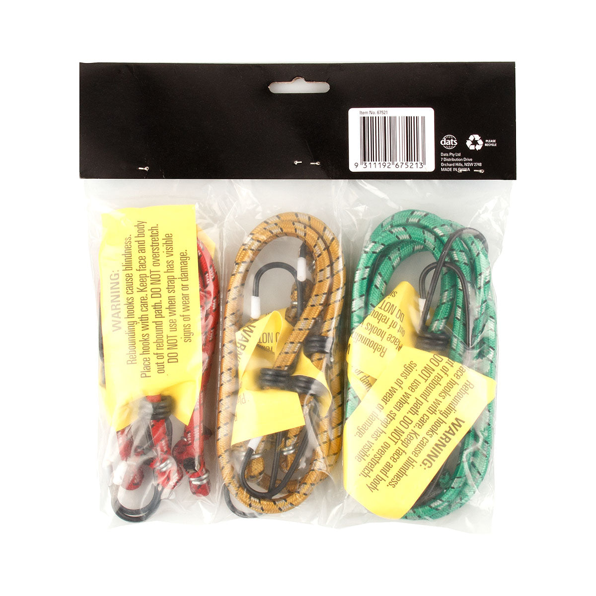 Stanford Straps Bungee Cords 30cm/45cm/60cm 6pk