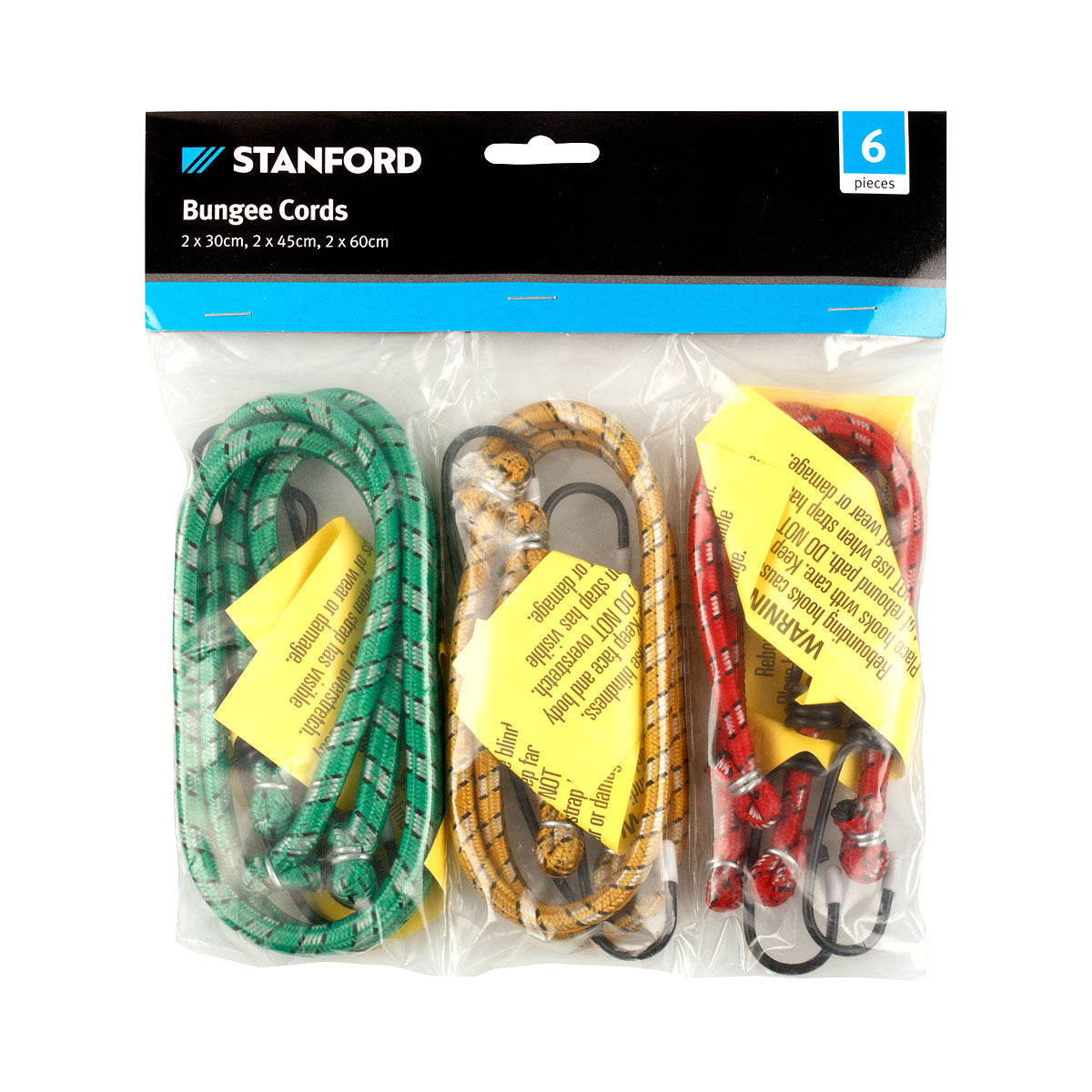 Stanford Straps Bungee Cords 30cm/45cm/60cm 6pk