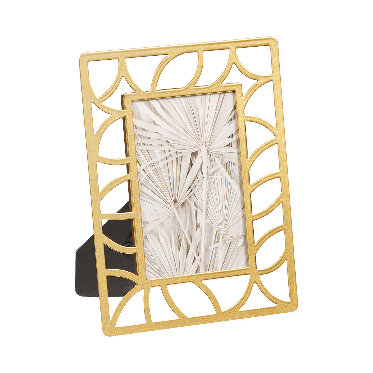 Metal Patterned Photo Frame Brass-Finish 4"x6"