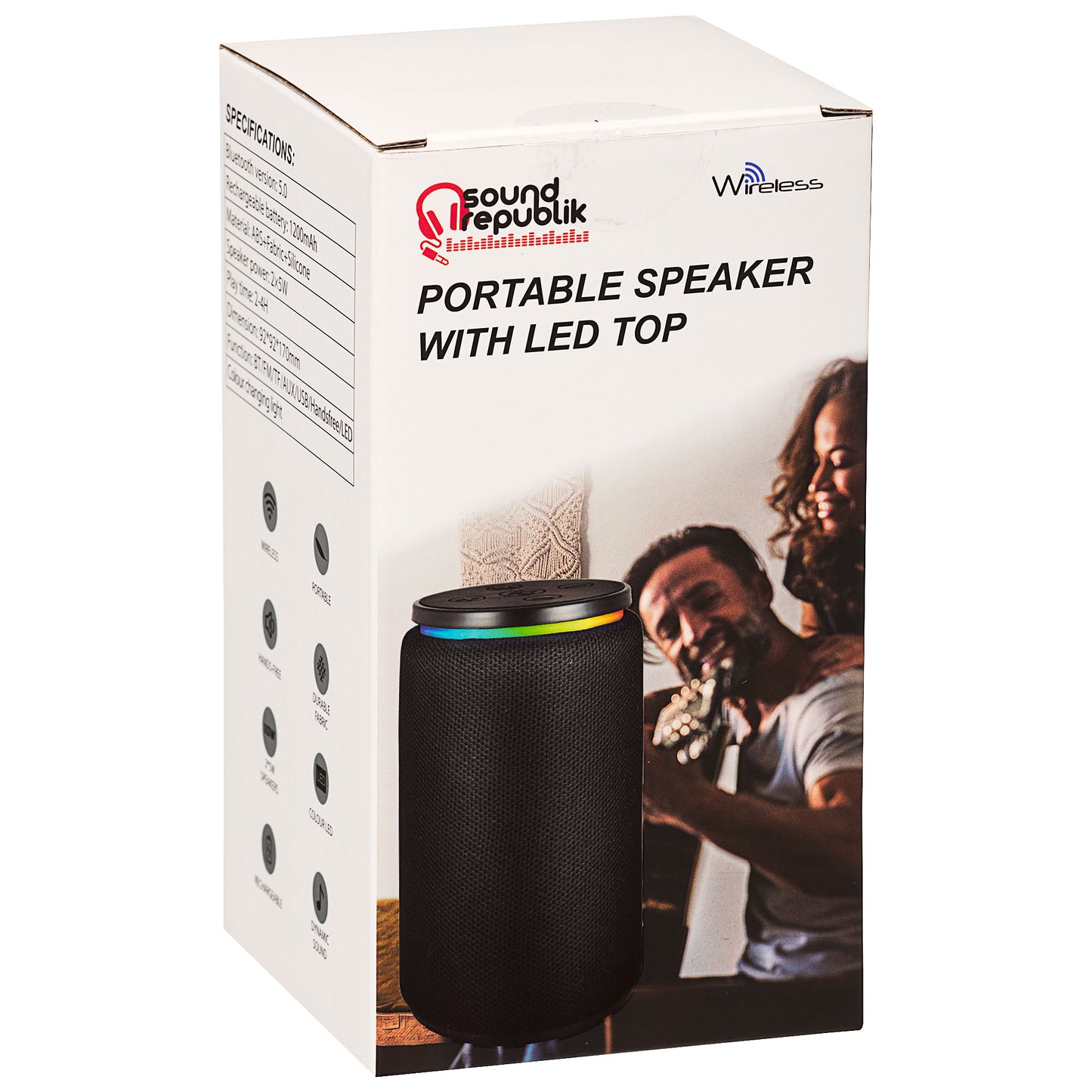 Portable Speaker with LED Top