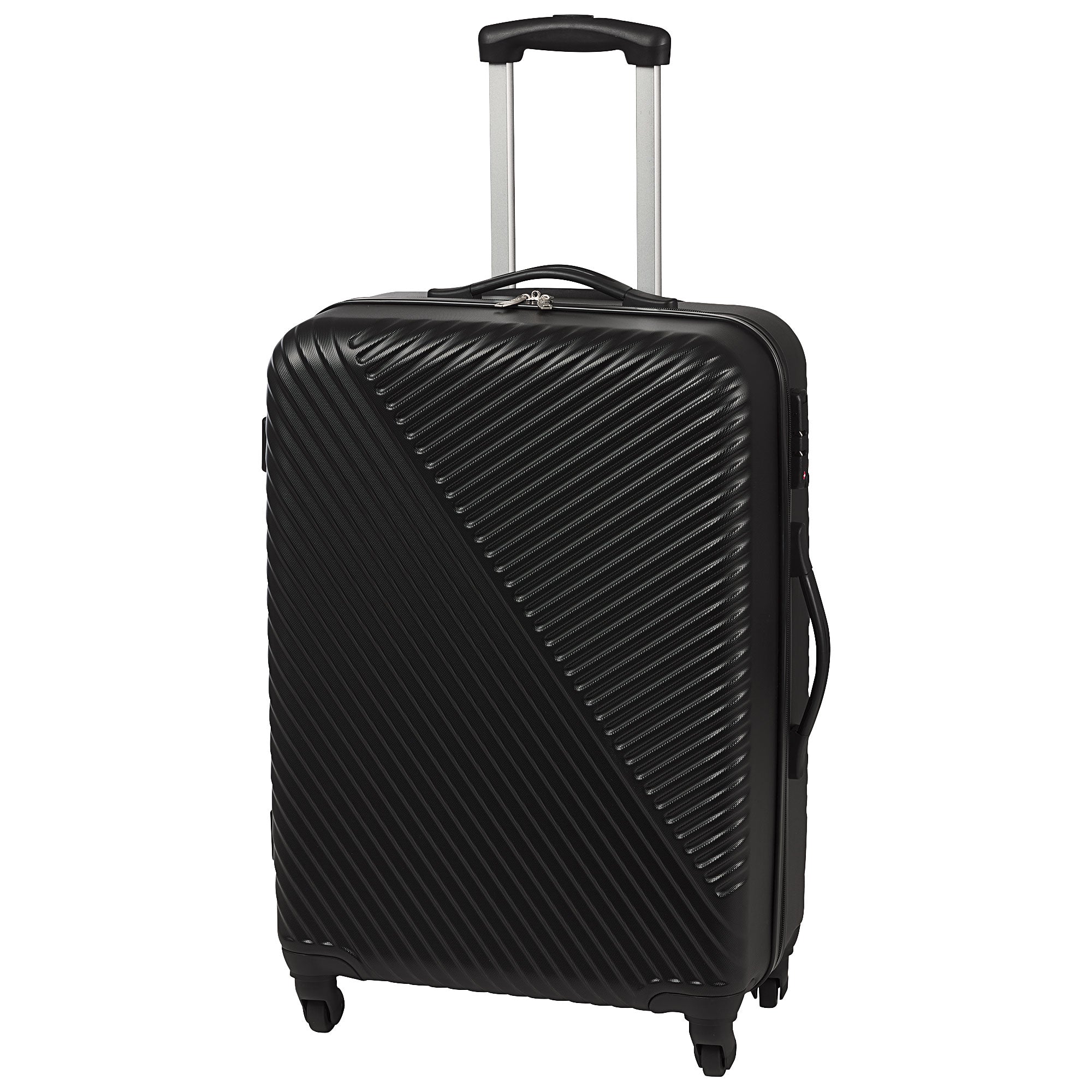Ribbed Black Hard Case Luggage Medium – The Reject Shop