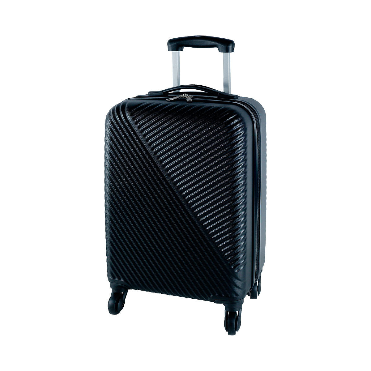 Ribbed Black Hard Case Luggage Small