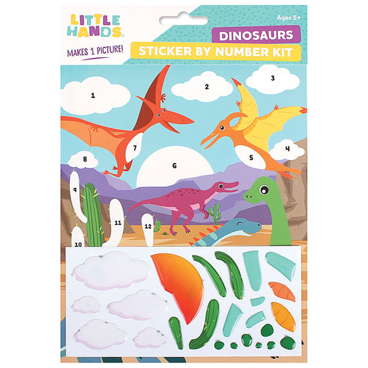 Little Hands Sticker By Numbers Dinosaur