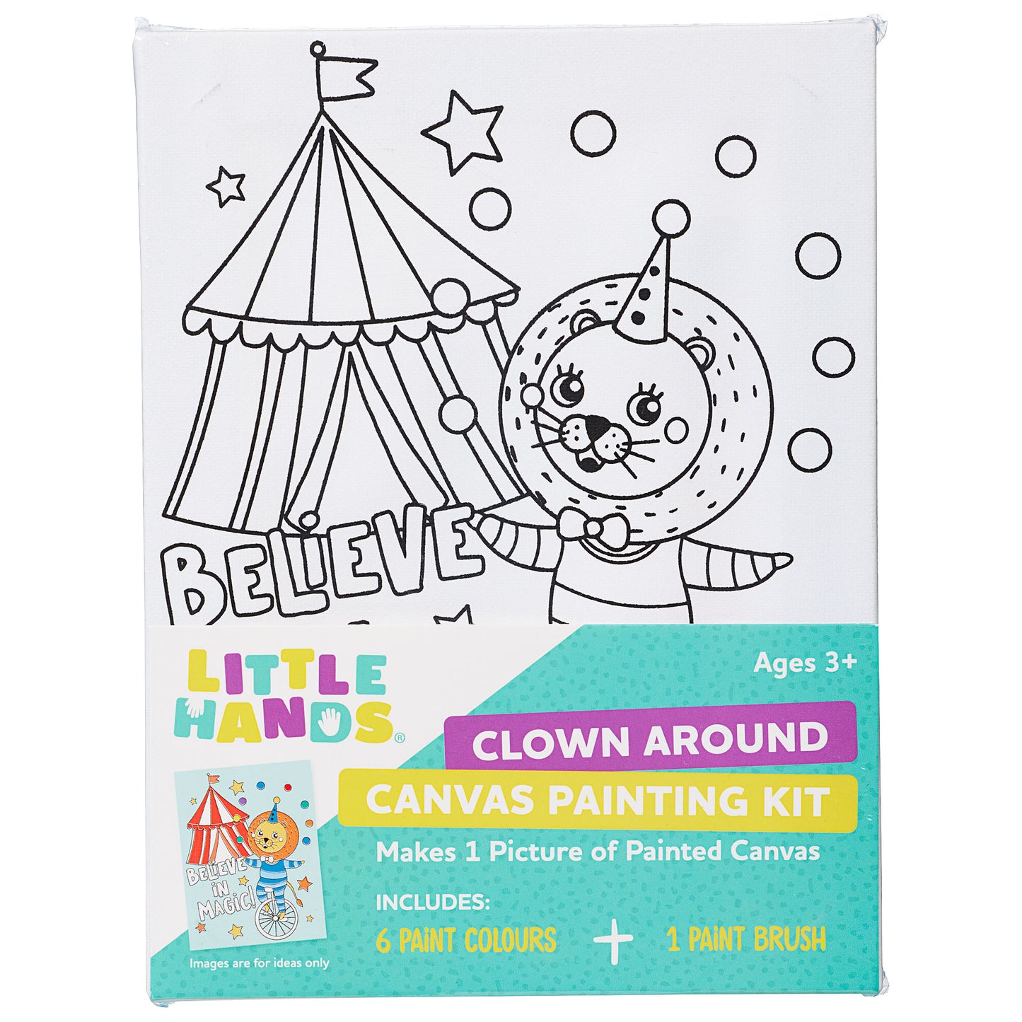 Little Hands Clown Around Canvas Painting Kit