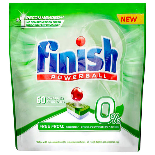 Finish Powerball Dishwasher Tablets Wrapper-Free 60pk