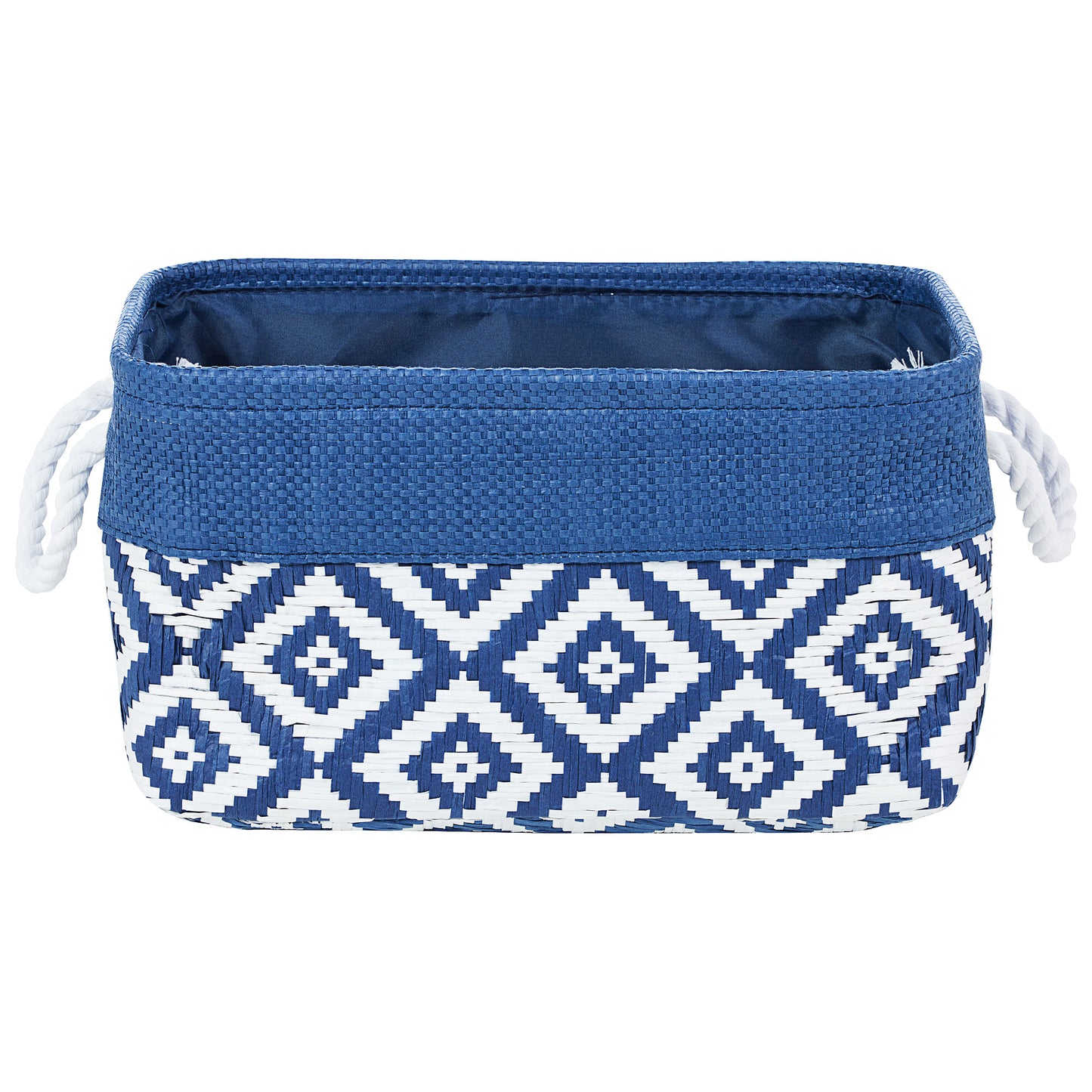 Basket Blue Band Geo L 37x26x20cm