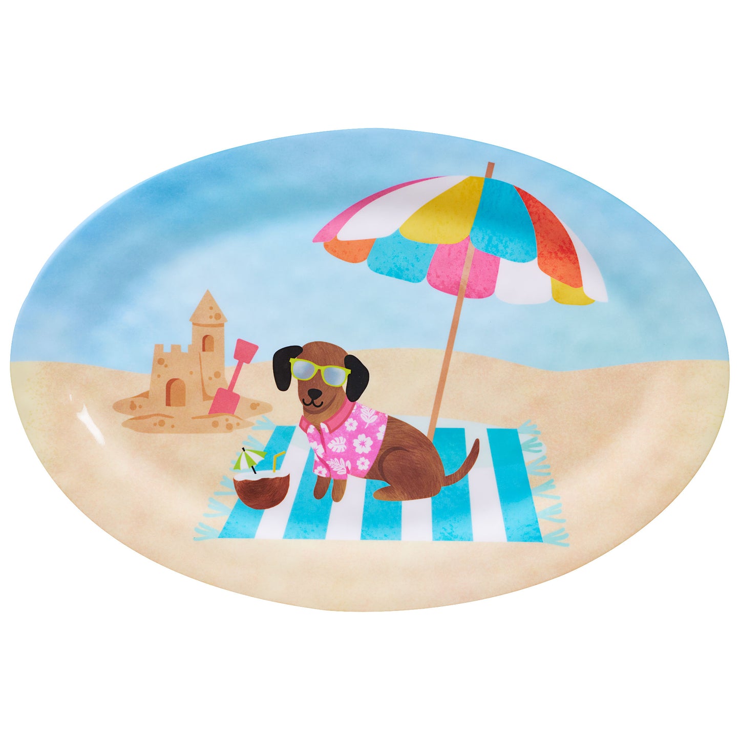 Beach Doggo Melamine Platter 40x28cm