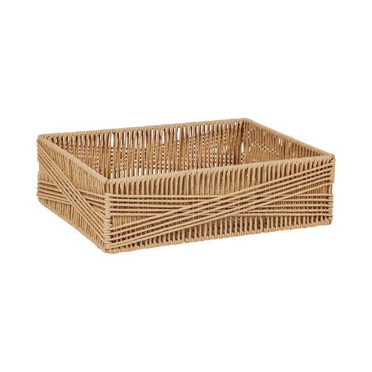 Paper Wicker Tray Tan 40x30x11.5cm