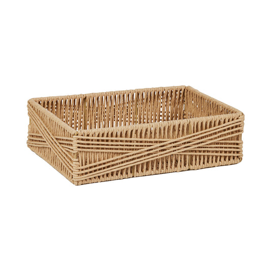 Paper Wicker Tray Tan 32x22x9cm