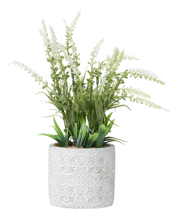 Faux Floral Greenery In Textured Pot Assorted