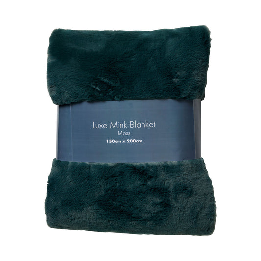 Luxe Mink Blanket Moss 150x200cm