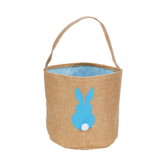 Hessian Bunny Bucket Natural 23cm