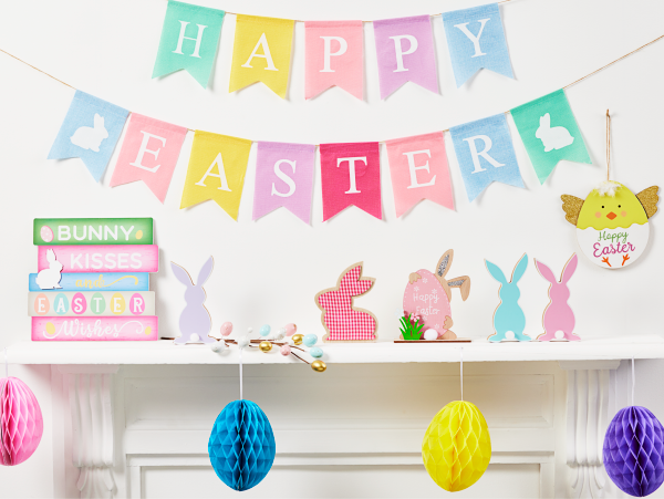 Hessian Coloured Easter Banner