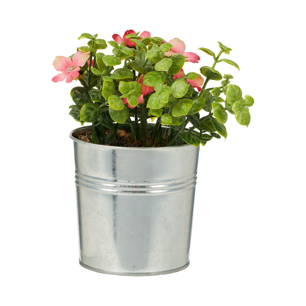 Faux Greenery/Floral In Tin Pot