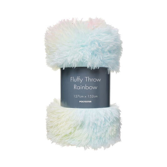 Fluffy Throw Rainbow 127x152cm