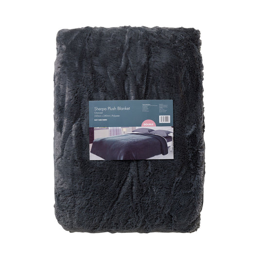 Sherpa Blanket DV/QB 220x240cm Charcoal