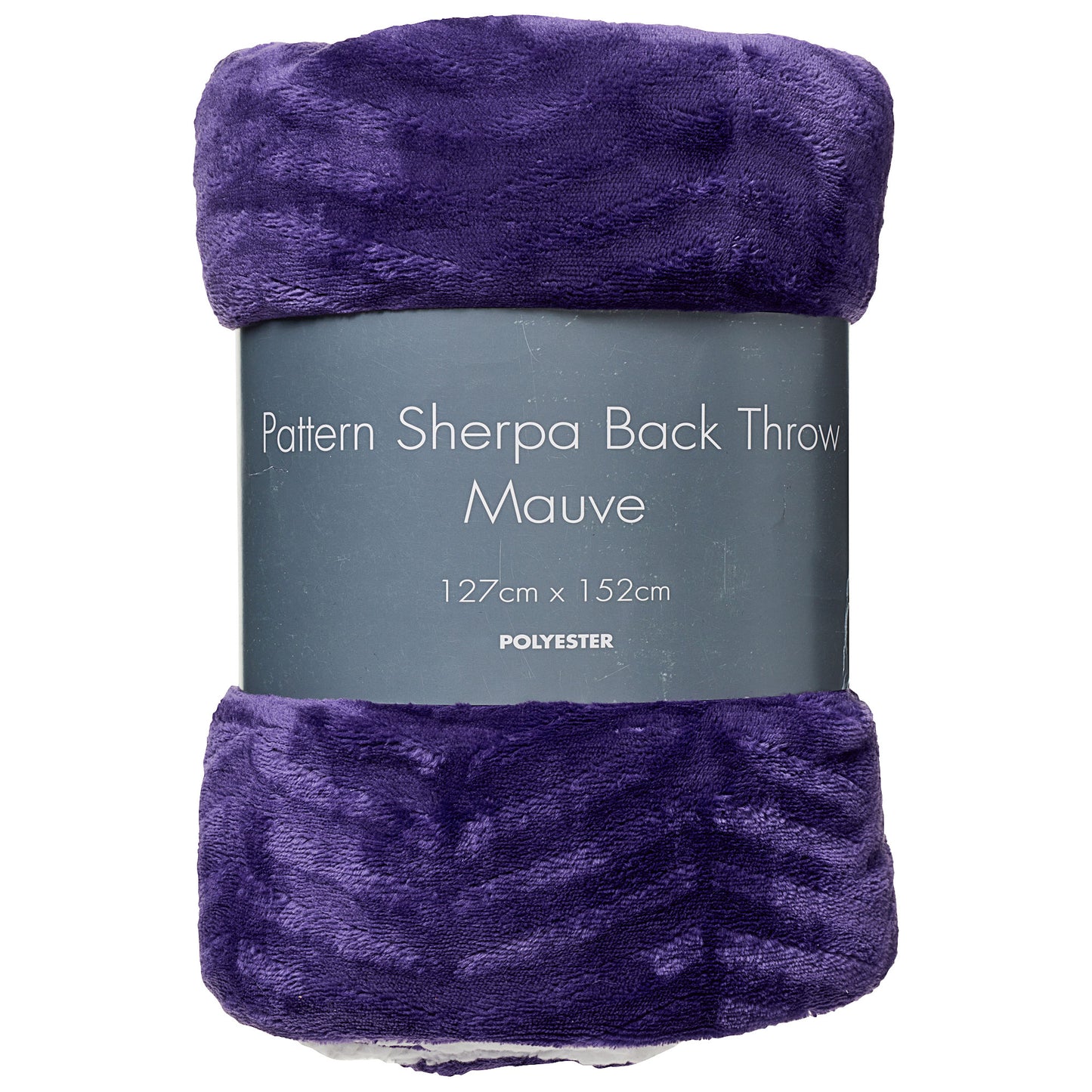 Patterned Throw Sherpa-Backed 127x152cm Mauve