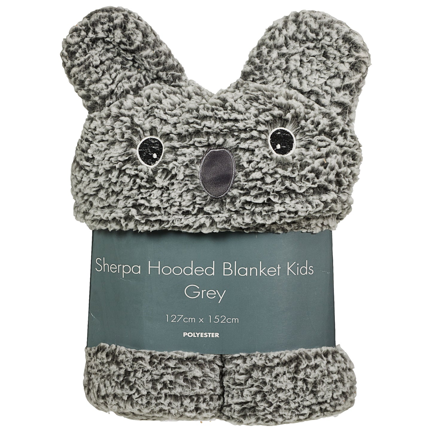 Sherpa Hooded Blanket Kids Grey Koala