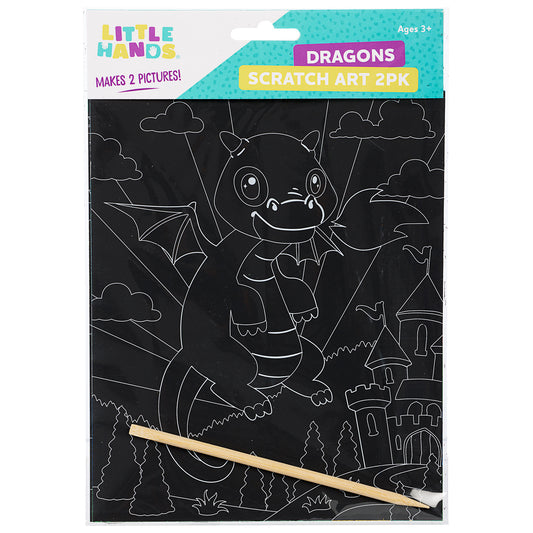 Little Hands Scratch Art Dragons 2Pk