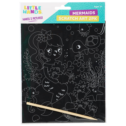 Little Hands Scratch Art Mermaids 2Pk