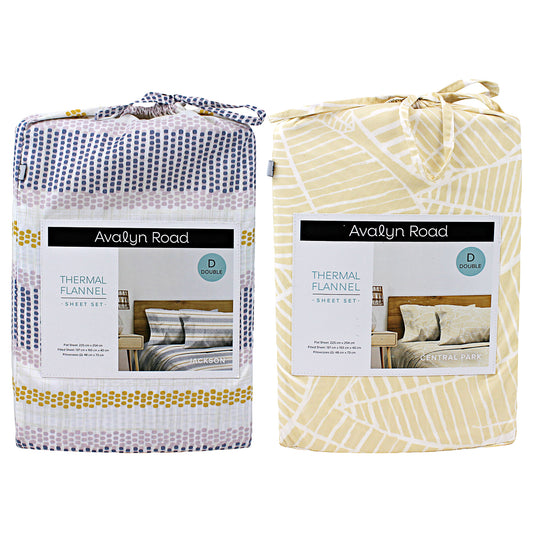 Avalyn Road Thermal Flannel Print Sheet Set DB Assorted