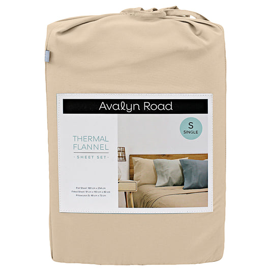 Avalyn Road Thermal Flannel Sheet Set Solid Colours SB Assorted