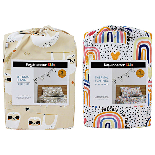 Flannelette Printed Sheet Set SB Assorted