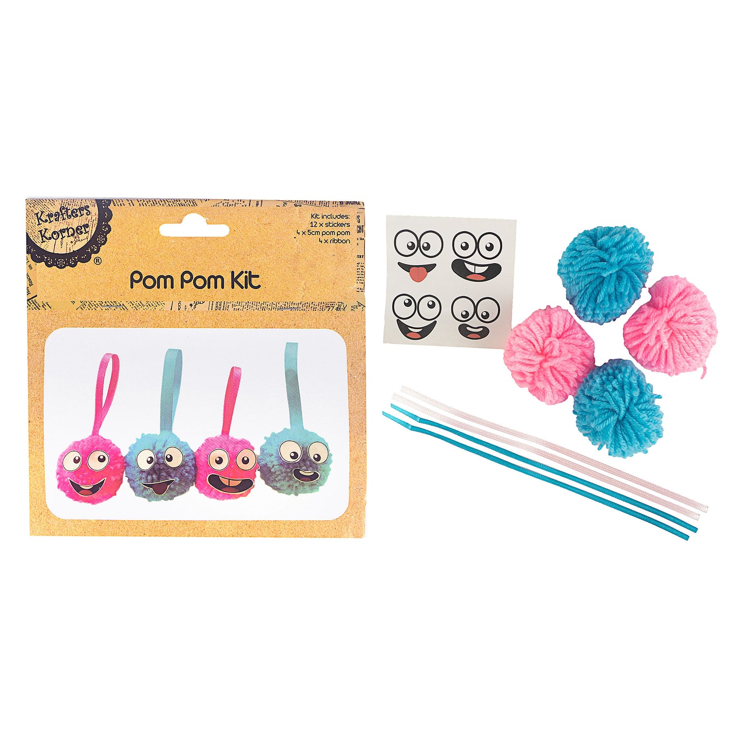 Pom Pom Kit Pink & Blue