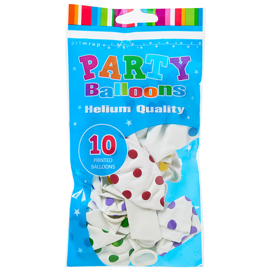 Balloons Printed Spot Assorted 10pk