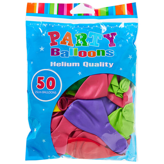 Balloon 50pk 25cm Assorted