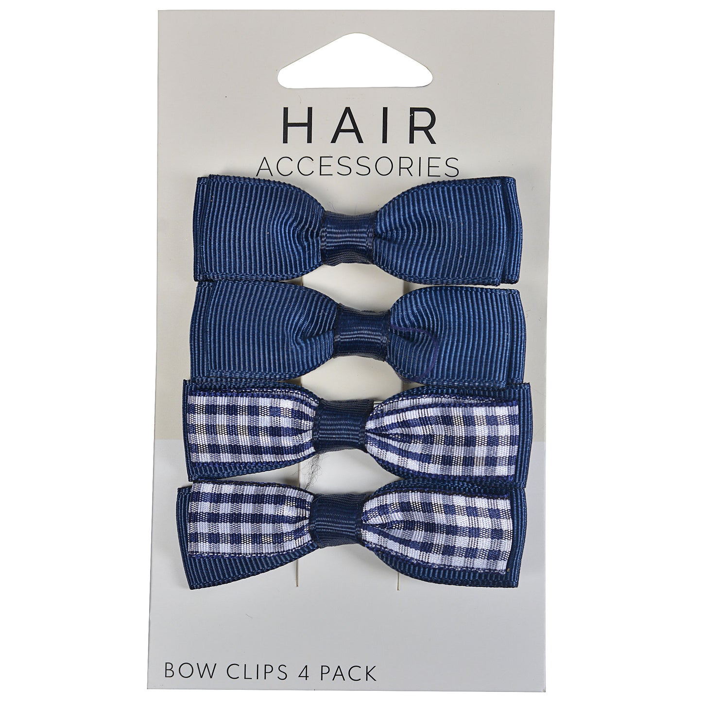 Navy Bow Hair Clips 4pk