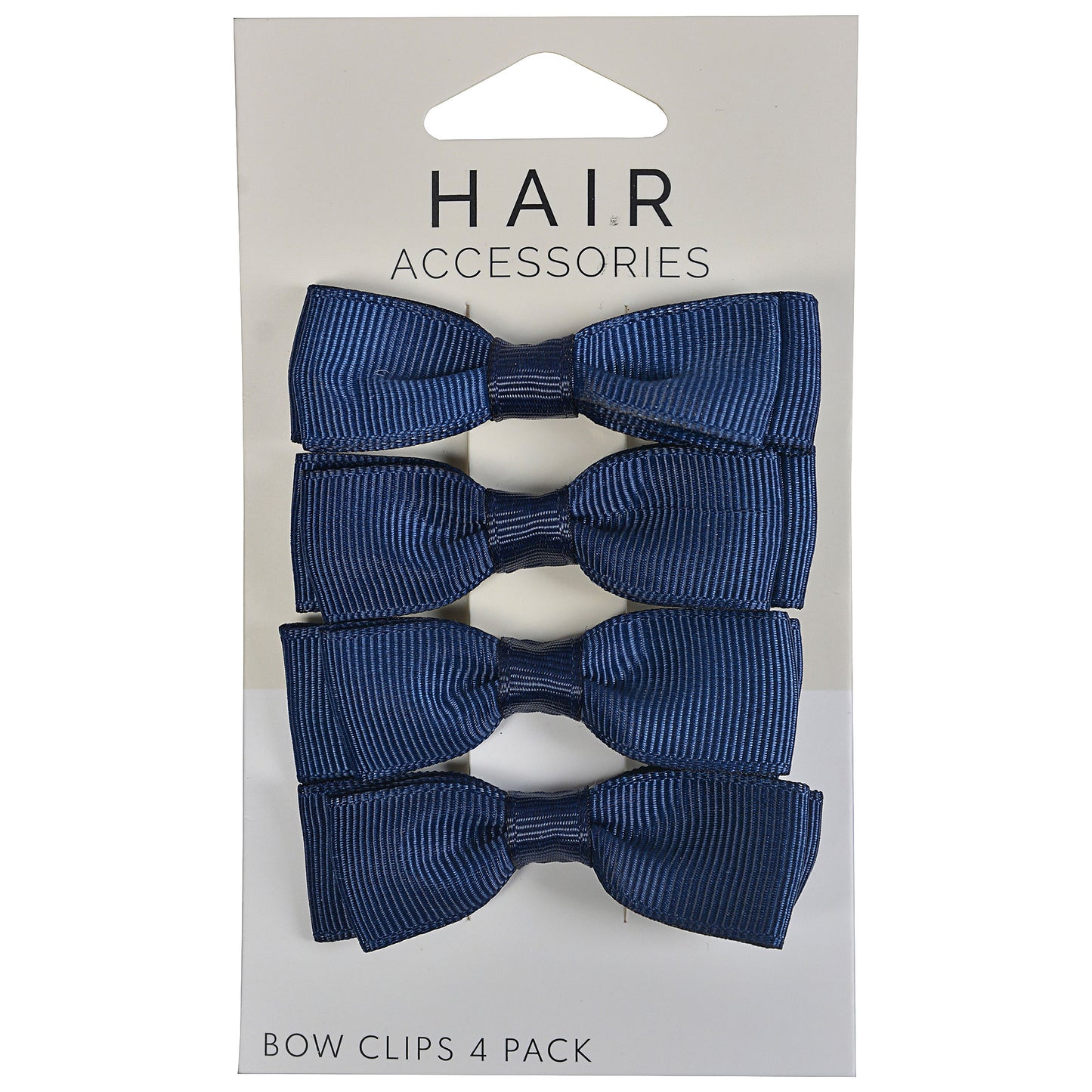 Navy Bow Hair Clips 4pk