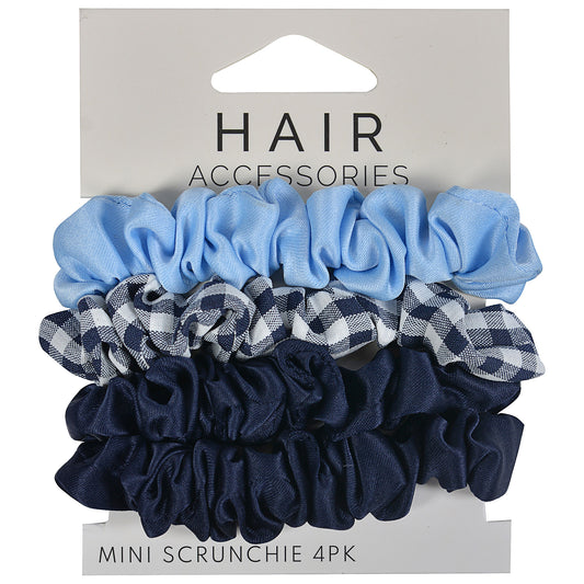 Navy Mini Scrunchies 4pk