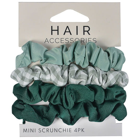 Green Mini Scrunchies 4pk