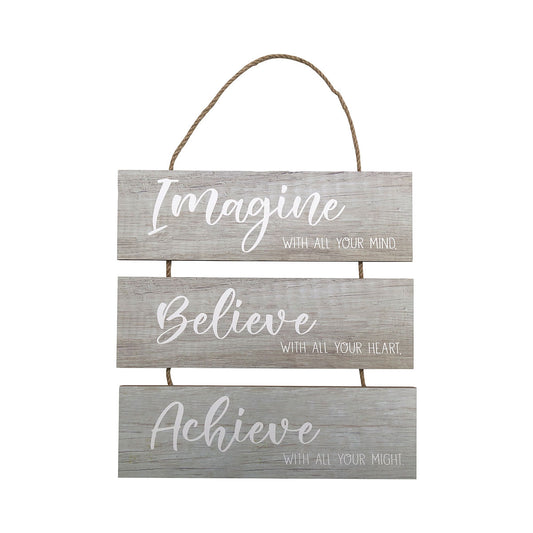 Hanging Plaque Imagine Believe Achieve