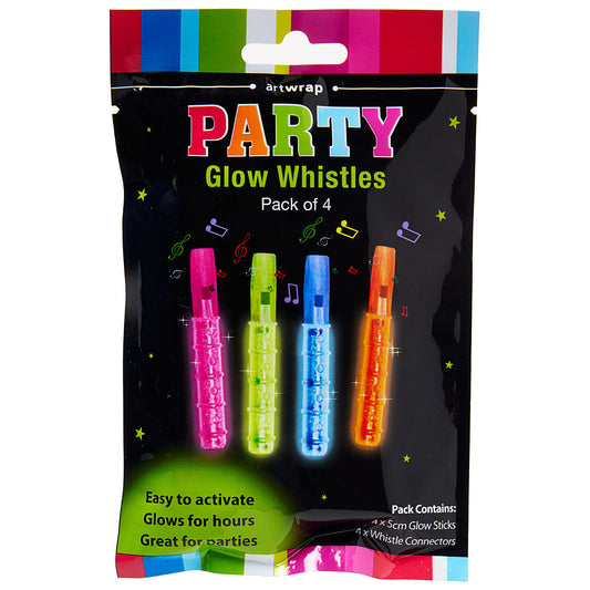 Party Favour Glow Whistle 4pk