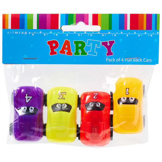 Party Favour Pullback Cars 4pk