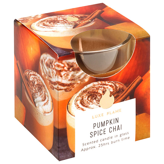 Scented Glass Candle Pumpkin Spice Chai 7x8cm