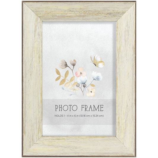 Wood Look Photo Frame Whitewash/Black 4x6"