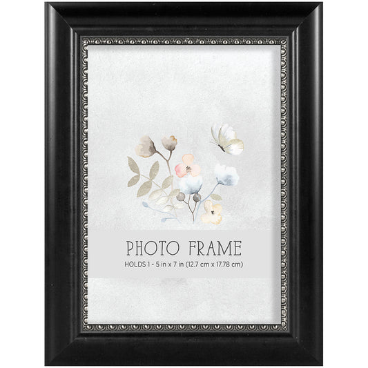 Vintage Look Photo Frame Black/Brown 5x7"