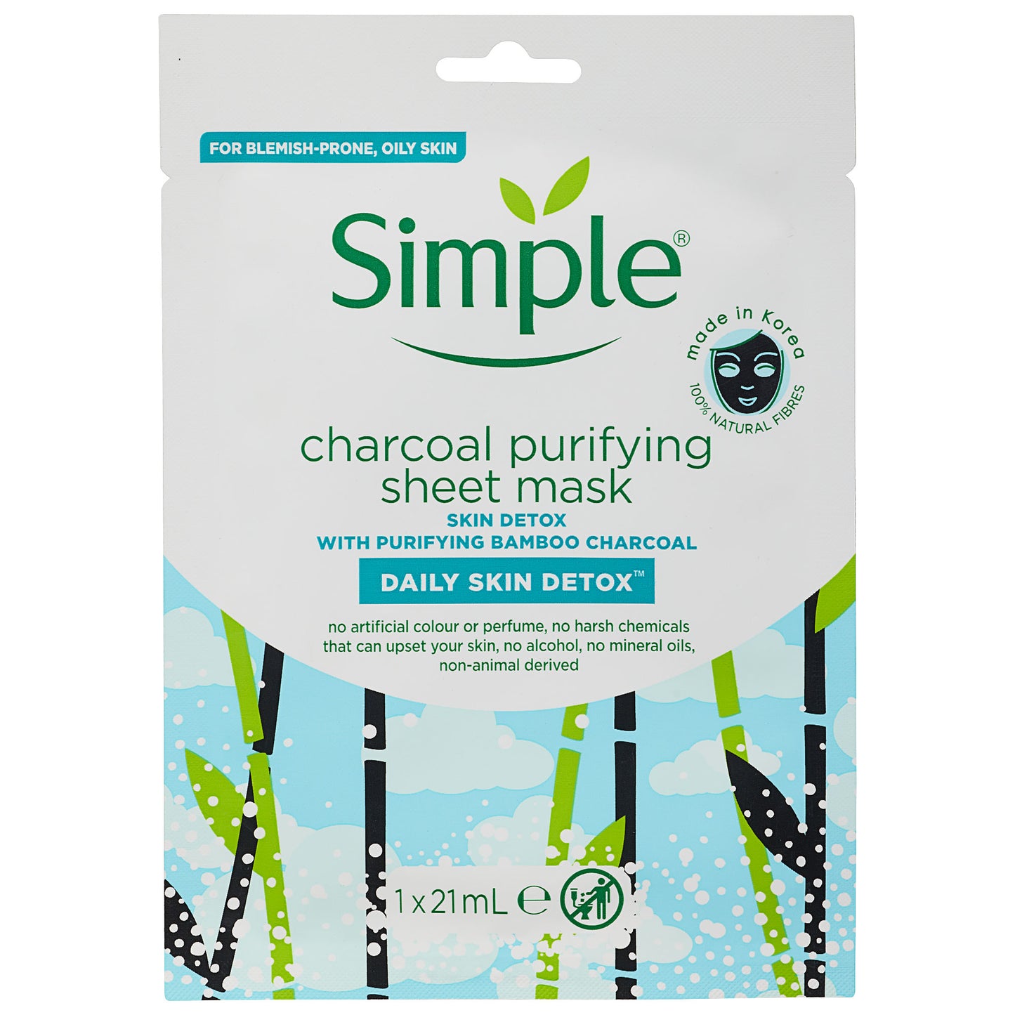 Simple Charcoal Sheet Mask 21mL