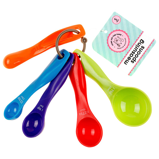 Measuring Spoon Plastic Assorted Colours Set 5pc Set