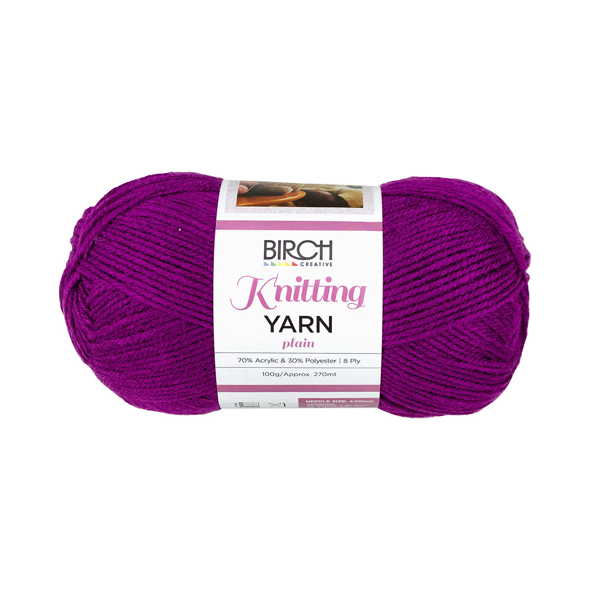 Birch Knitting Yarn Purple 100g The Reject Shop